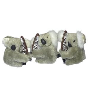 Vintage Clip On Koala Set 3 Boomerang Plush Australia Souvenir